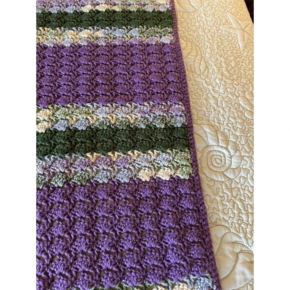 Hand Made Crocheted Lap Afghan 35